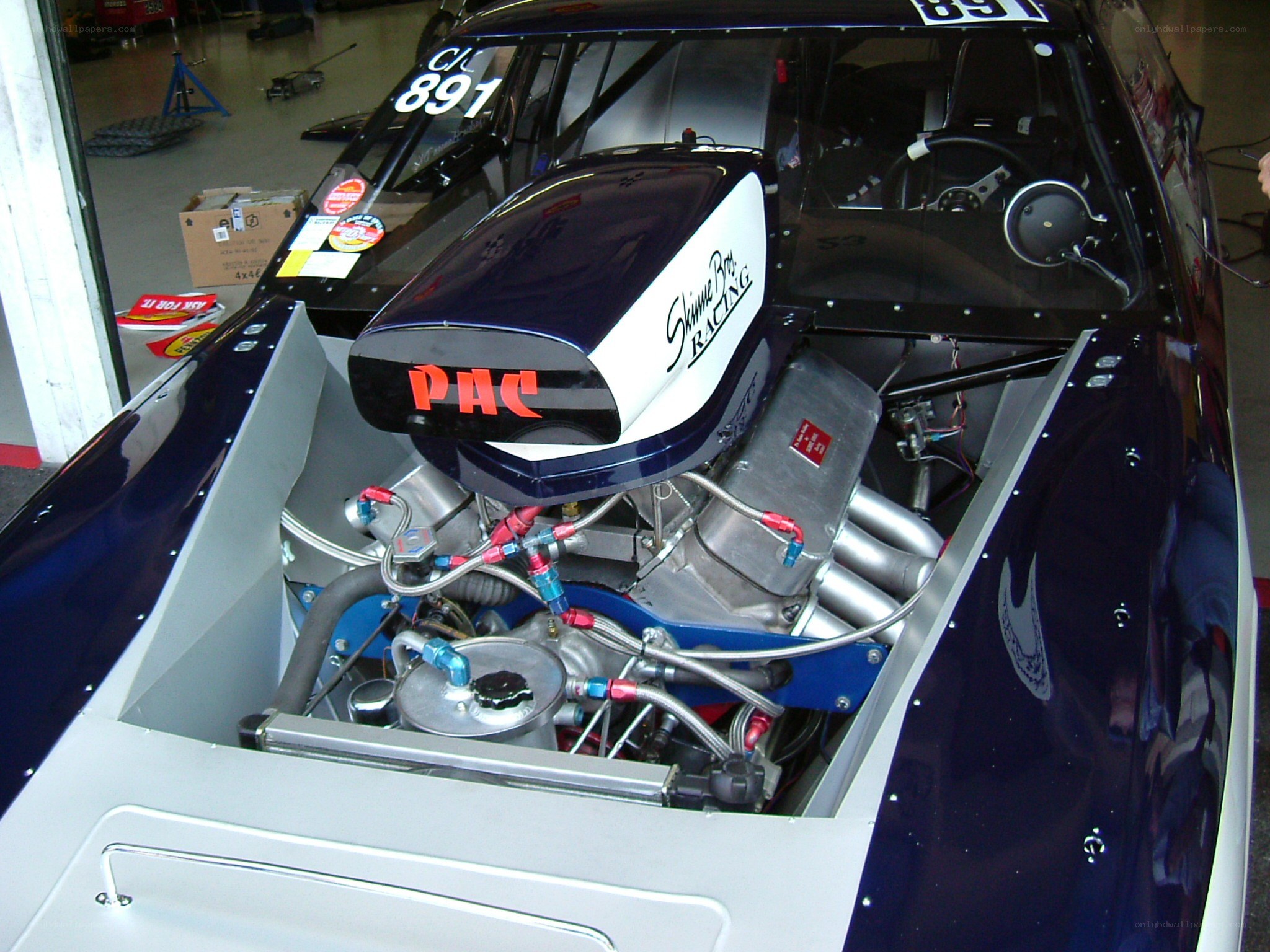 race car engine bay