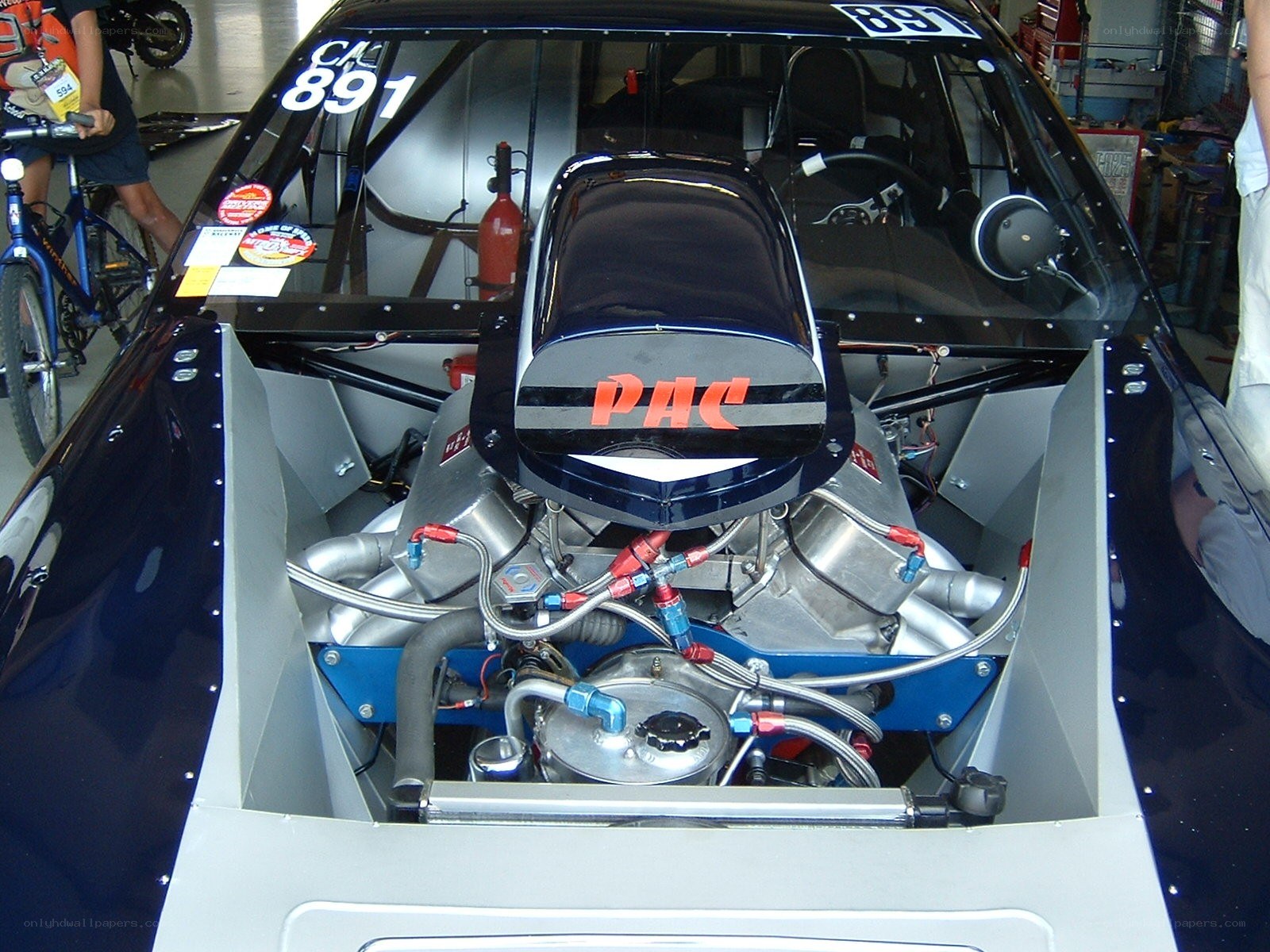 race car engine bay