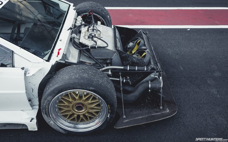 Race car engine bay