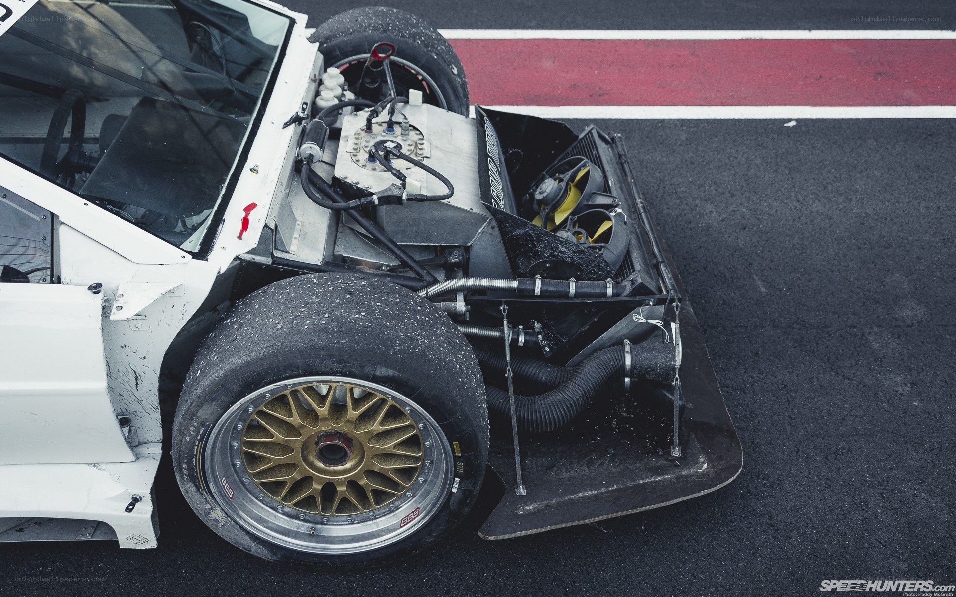 Race car engine bay