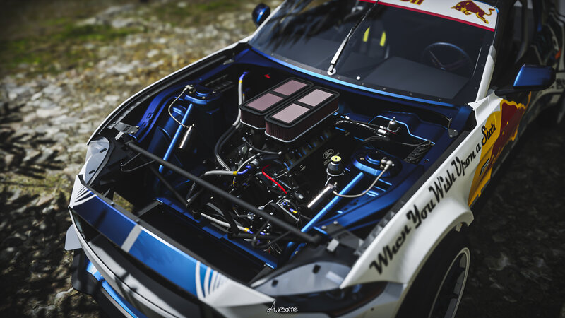 Race Car Engine — Blue