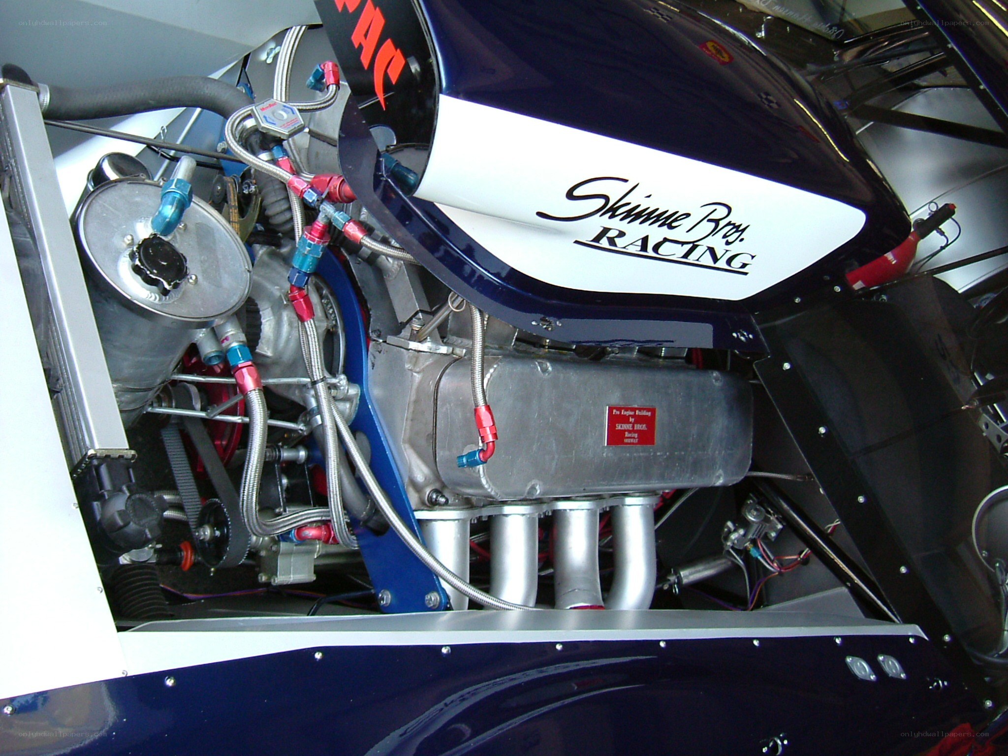race car engine compartment