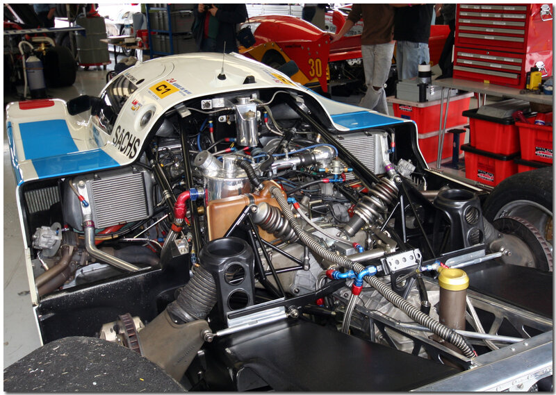 Race Car Engine — White
