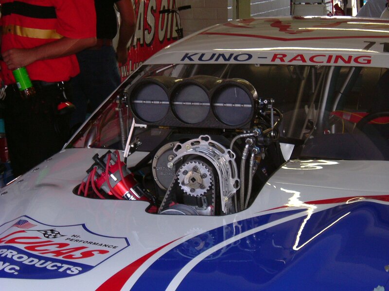 race car engine with supercharger