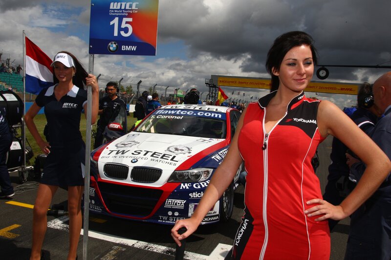 Race car event with models