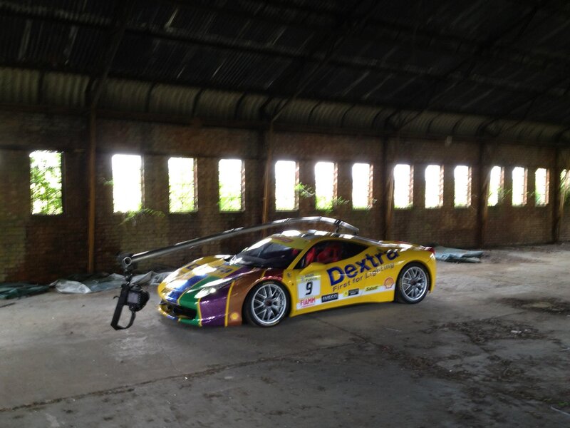 Race car in an old warehouse