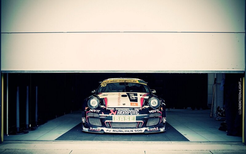 Race car in garage