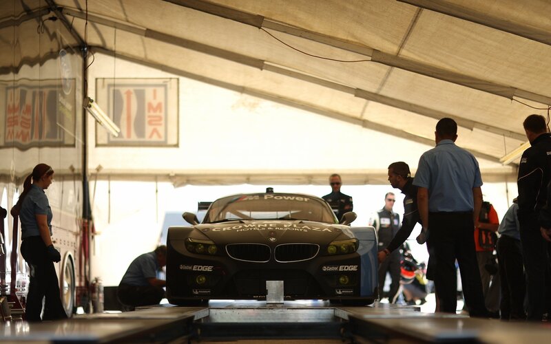 Race Car in Garage — Black, Focused, Afternoon