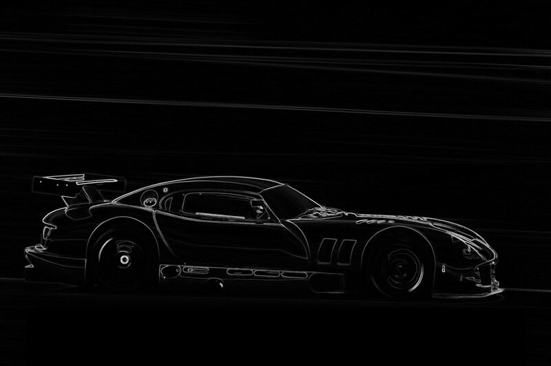 race car in motion