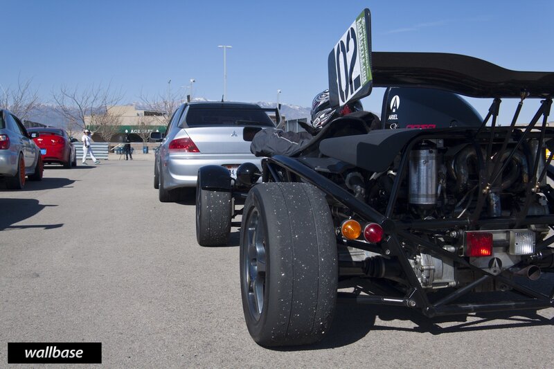 Race car in parking lot