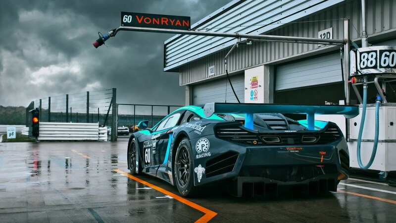 Race car in pit lane