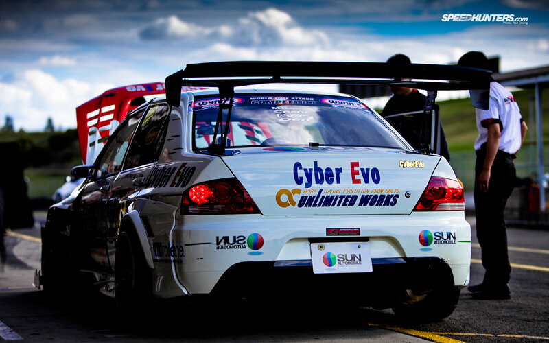 Race car in pit lane