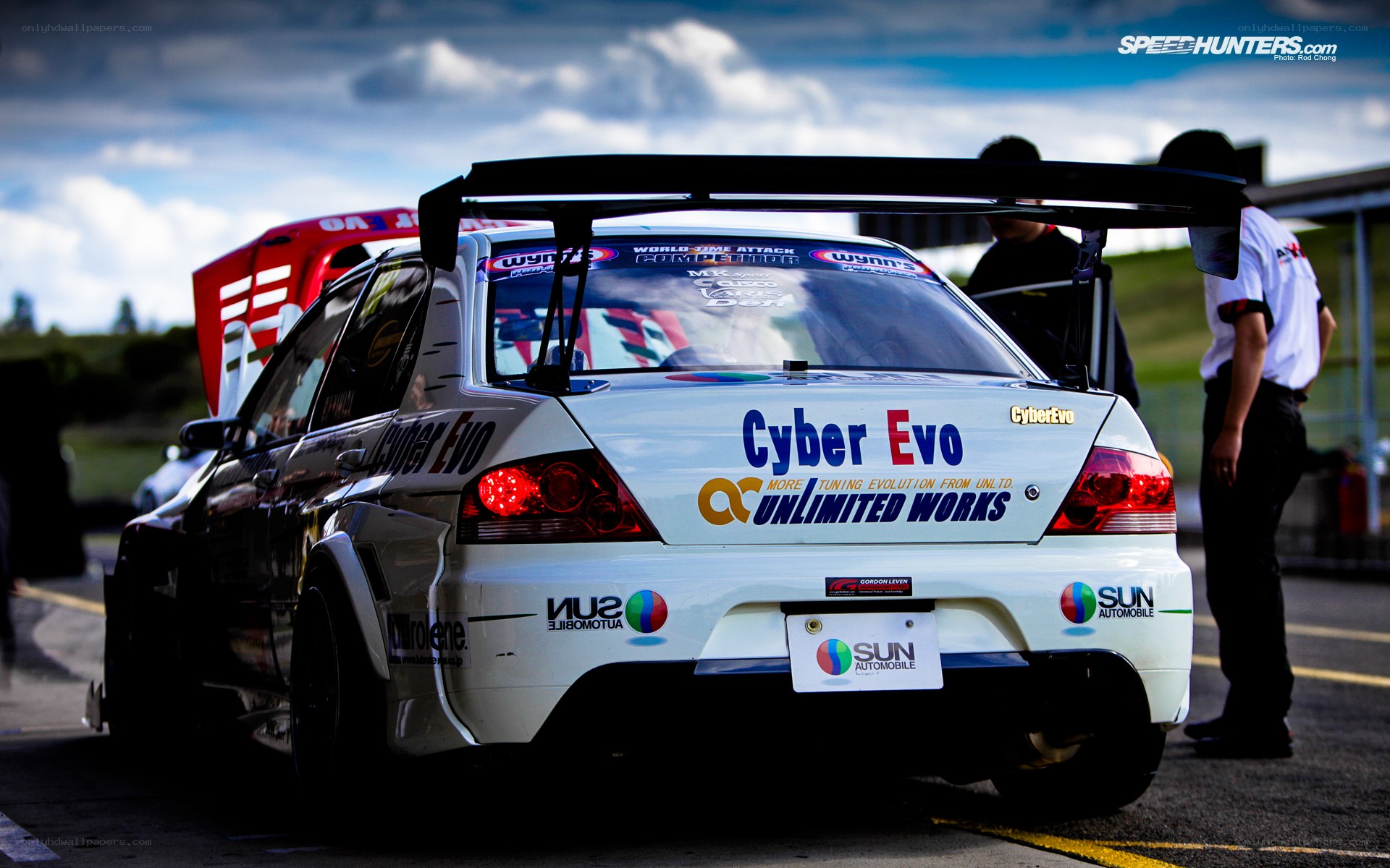 Race car in pit lane