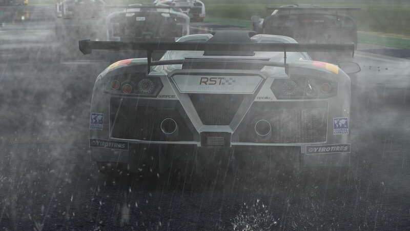 Race Car in Rain — Gray