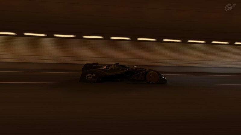 Race car in tunnel