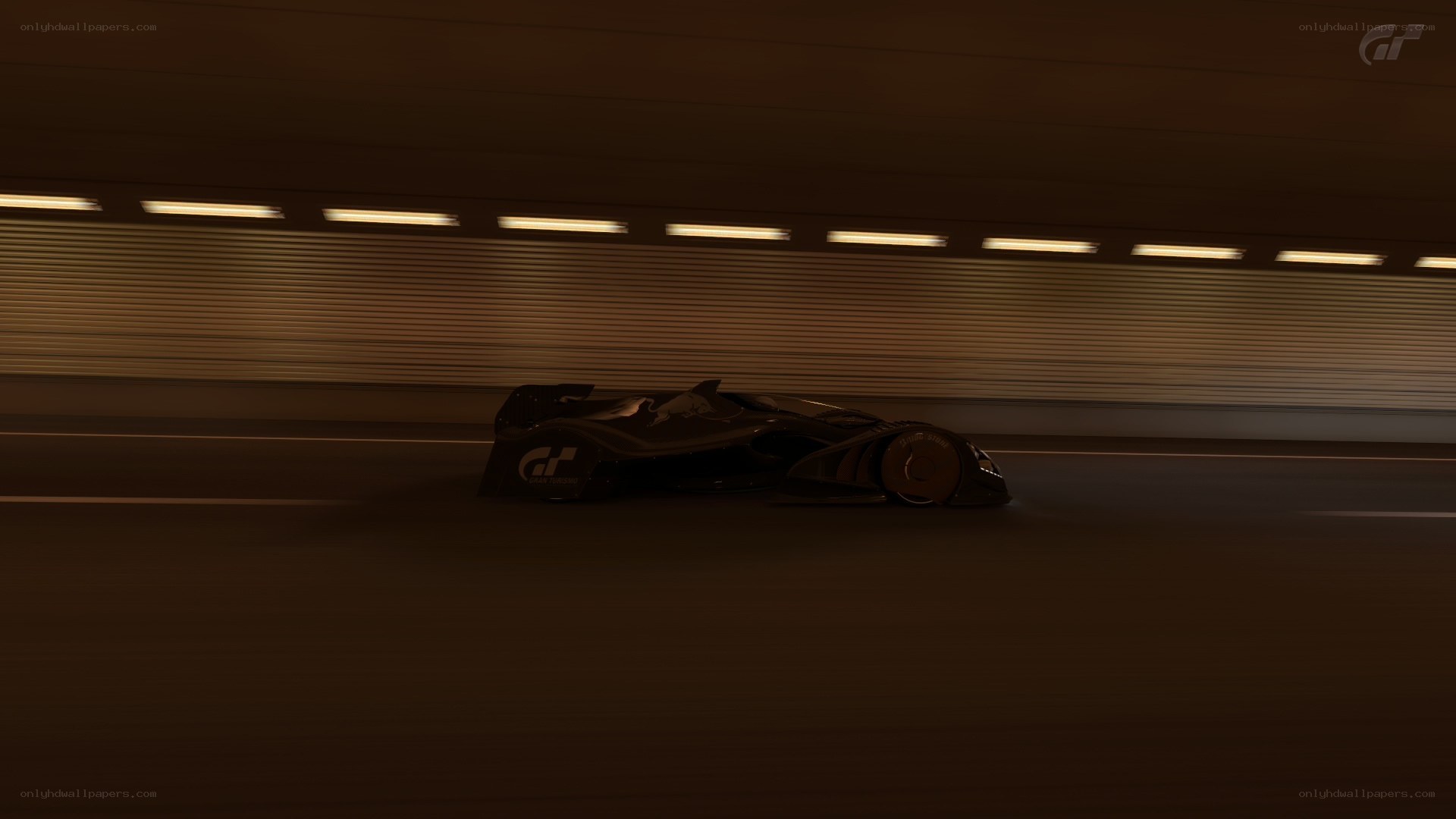 Race car in tunnel