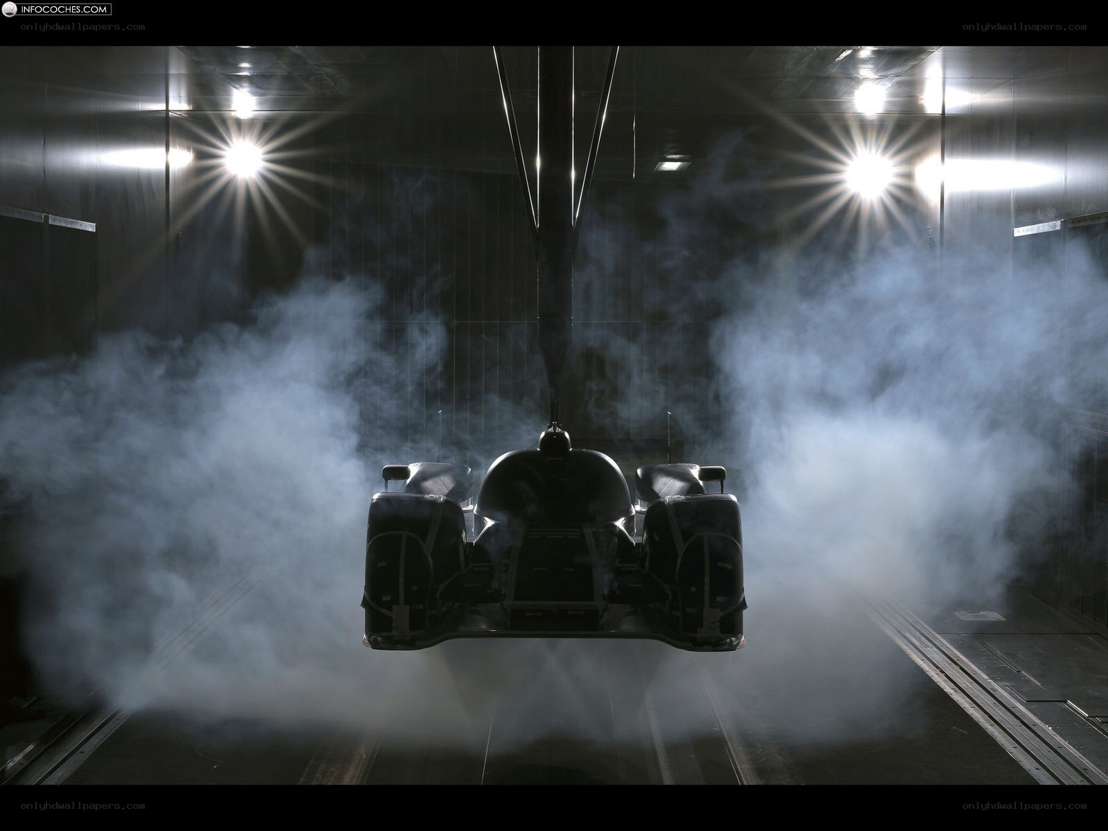 Race car in wind tunnel