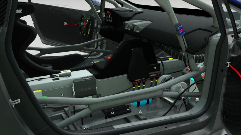Race Car Interior — Black, Technical, 3d Render, Roll Cage, Racing Seat