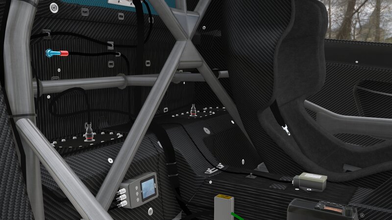 Race Car Interior — Black, Technical, 3d Render, Roll Cage