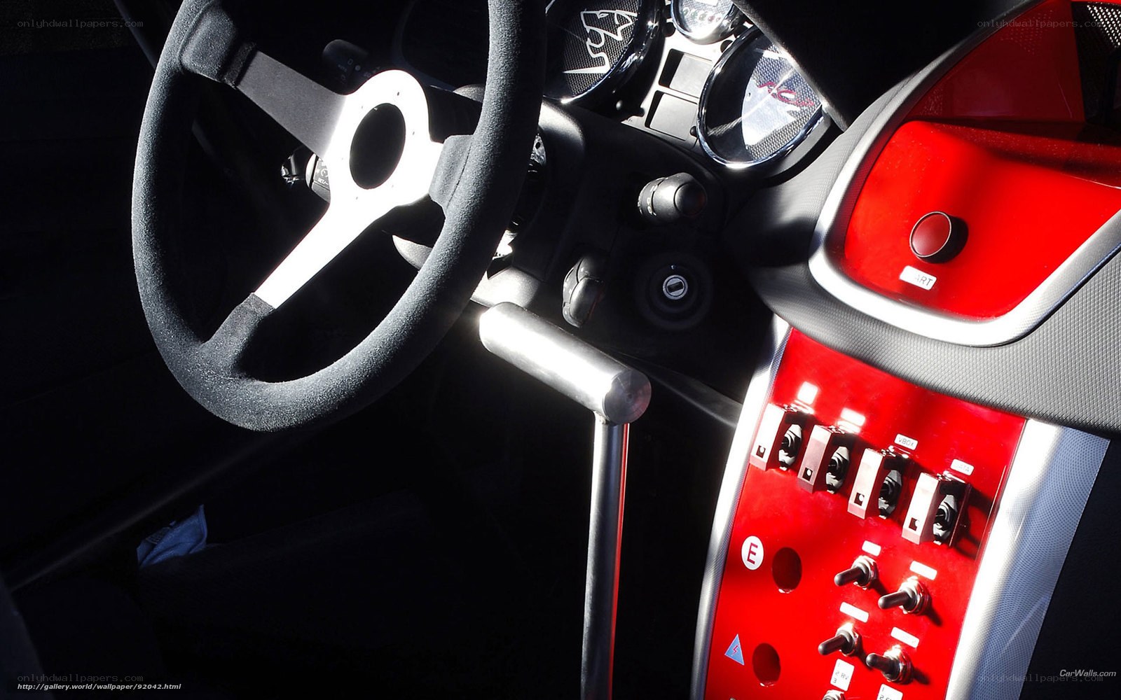 Race car interior cockpit