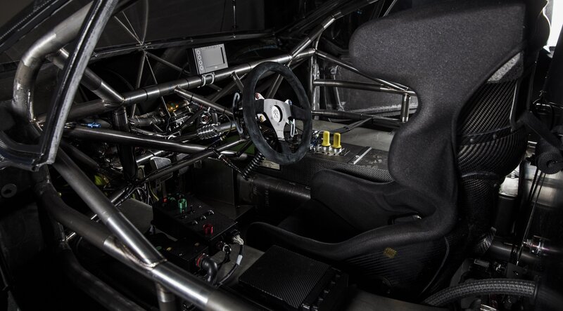 Race car interior cockpit