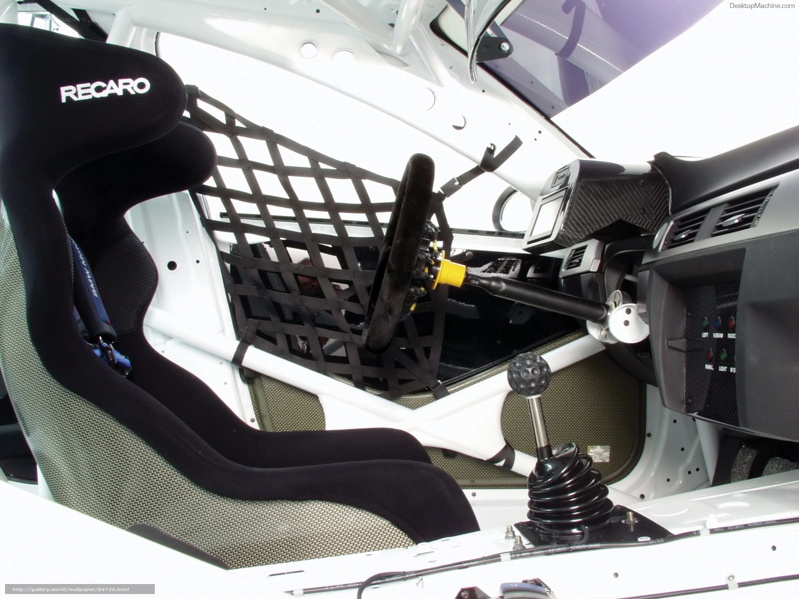 Race car interior cockpit