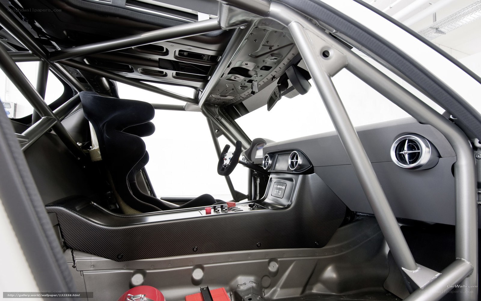 race car interior with roll cage