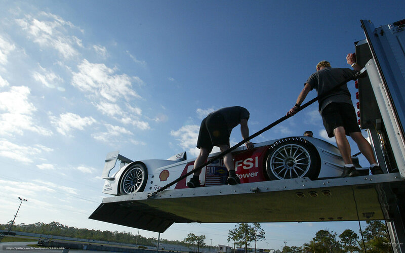 Race car loading onto trailer