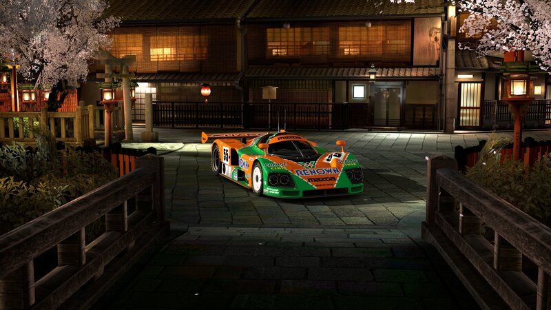 Race Car on a Bridge — Green