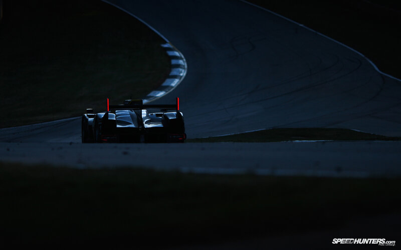 Race car on a dark track