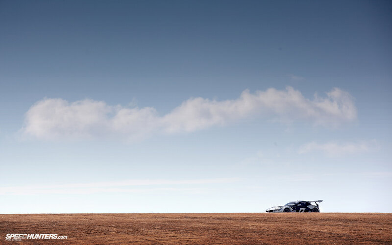 Race car on a hill