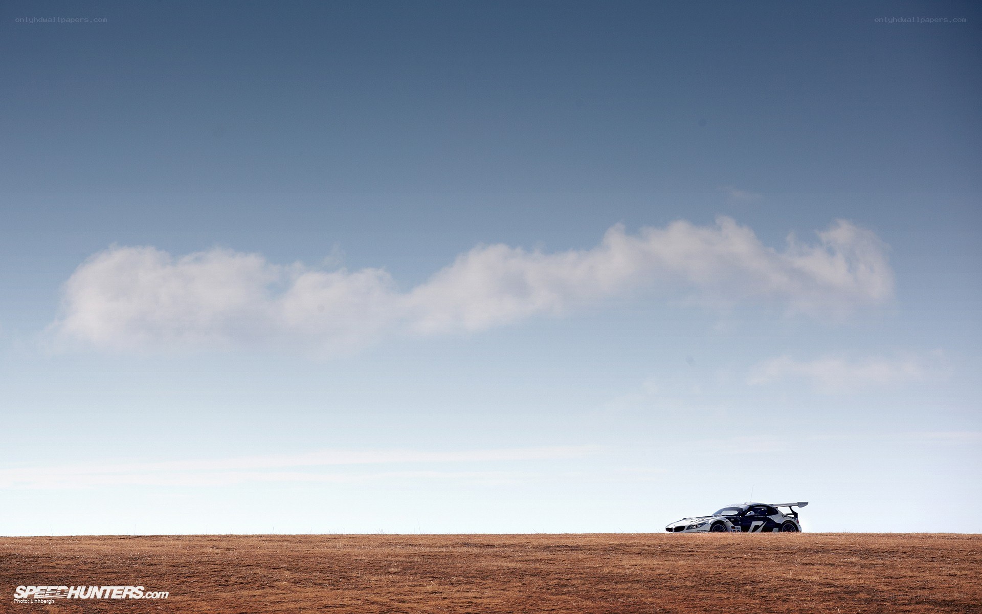 Race car on a hill