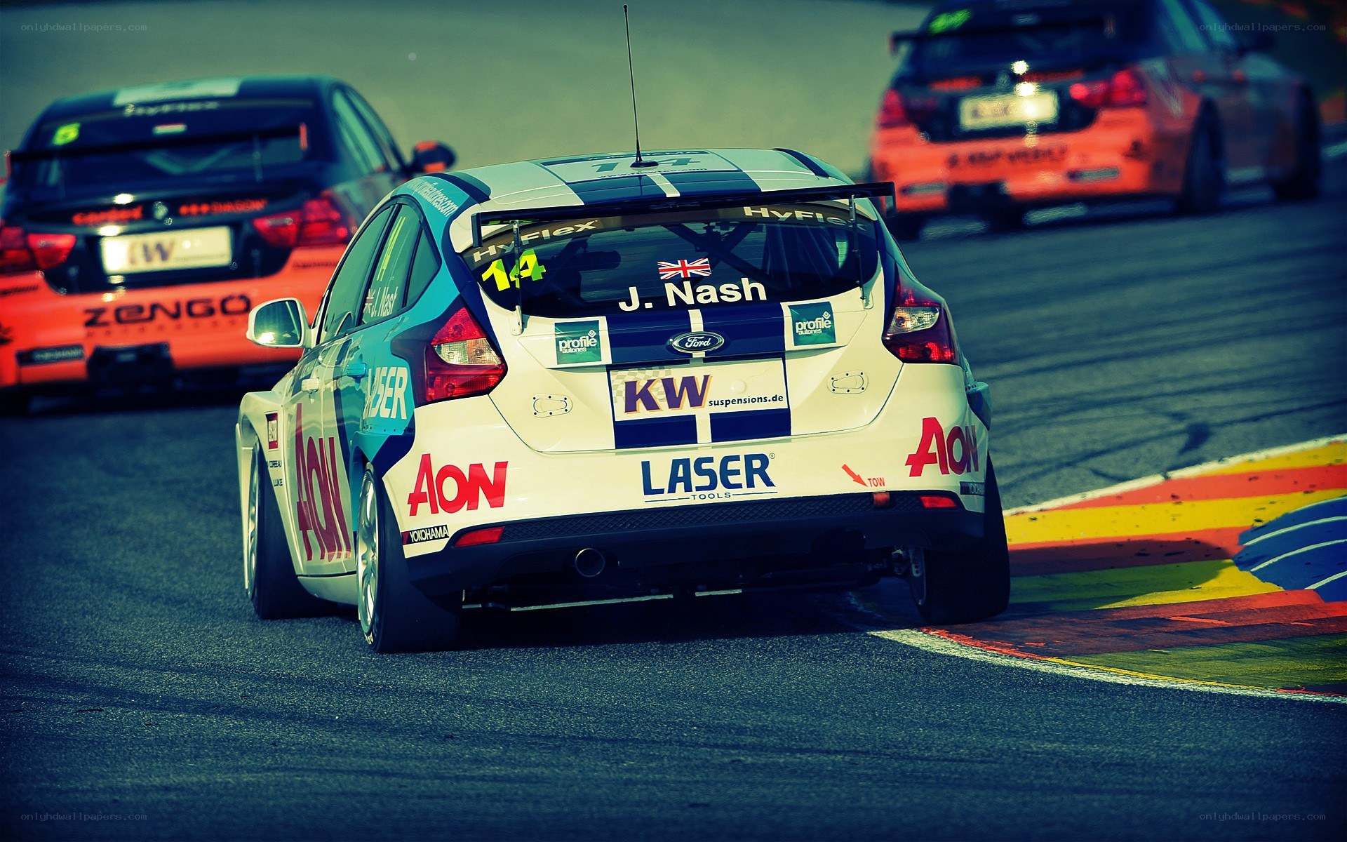 Race car on a track
