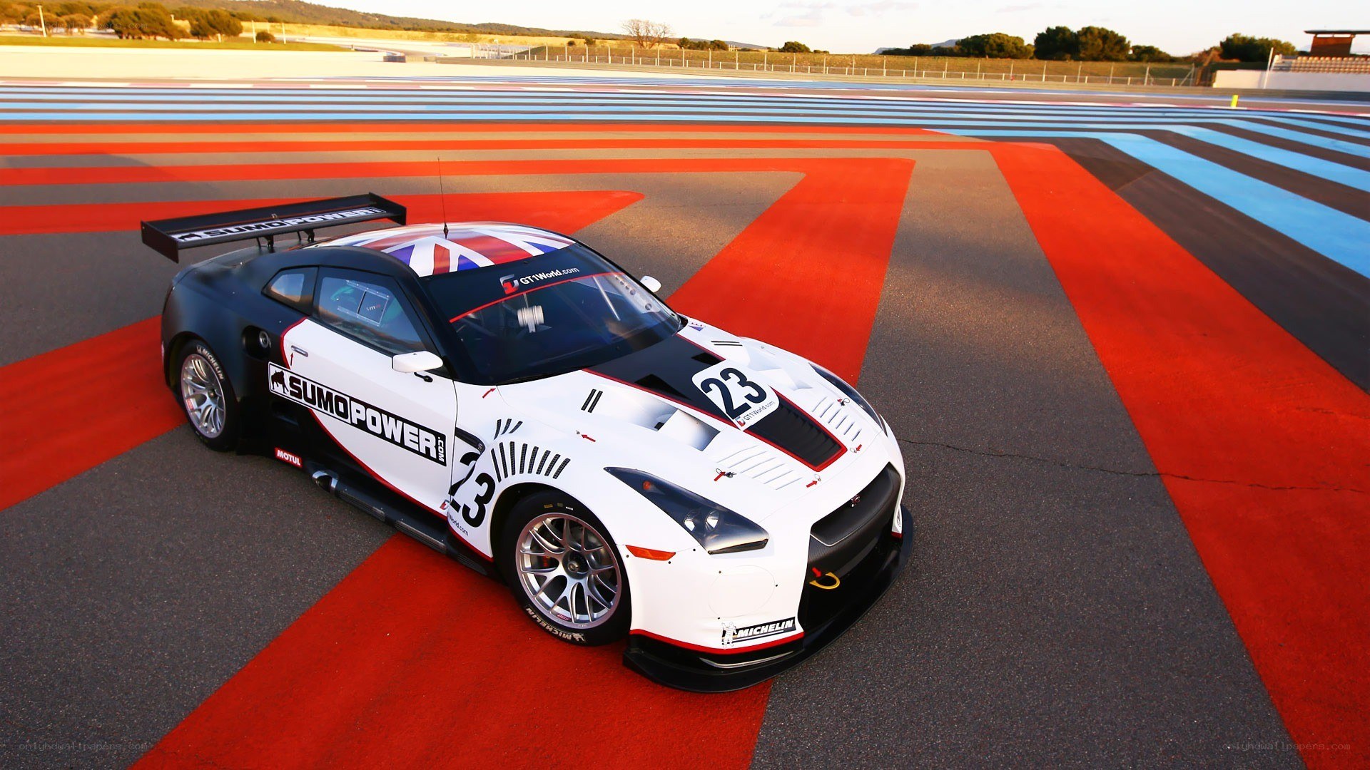 Race car on a track