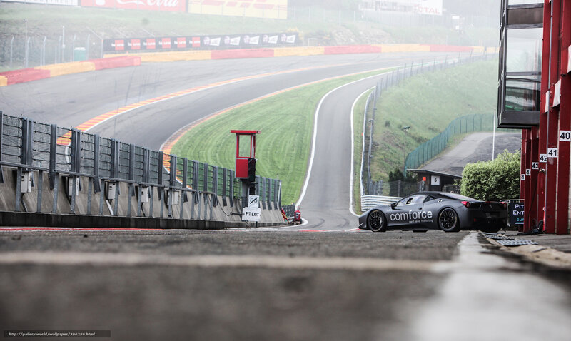 Race car on a wet track