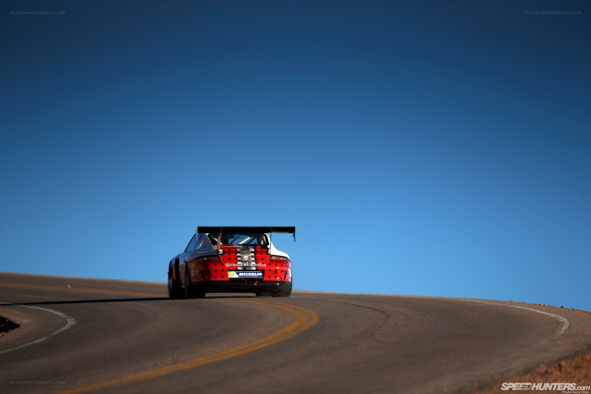 Race car on a winding road