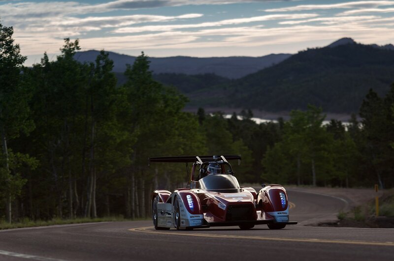 Race car on a winding road