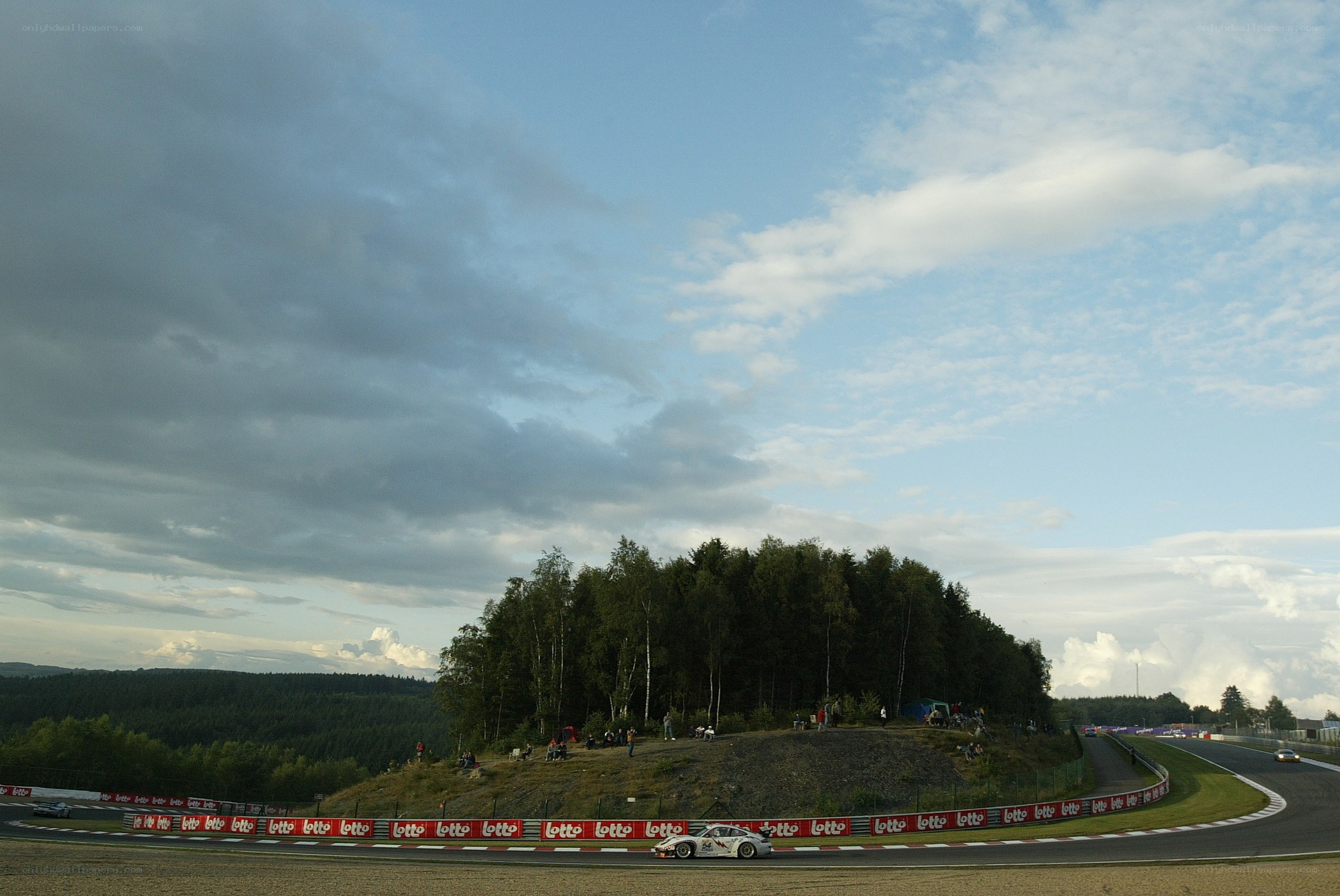 Race car on a winding track