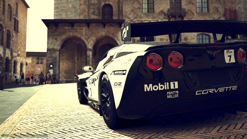 Race Car on Cobblestone