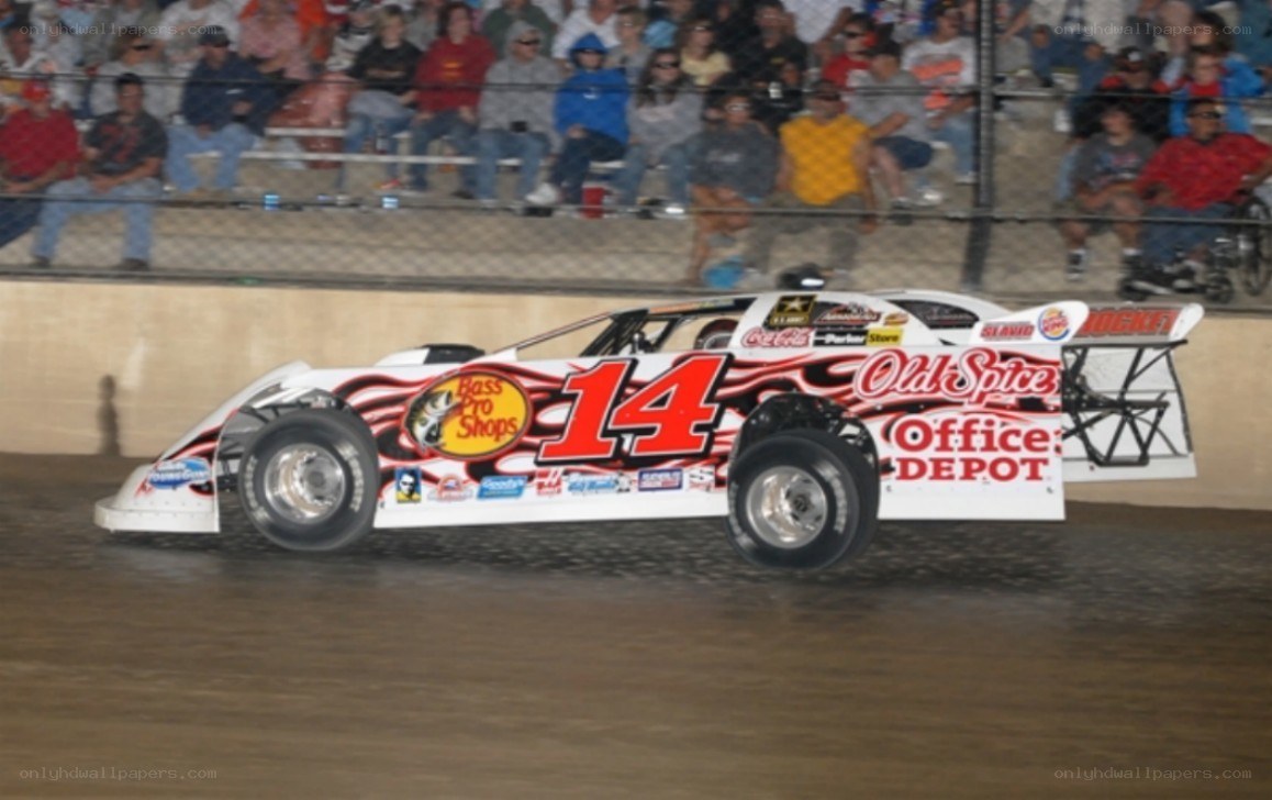 Race car on dirt track