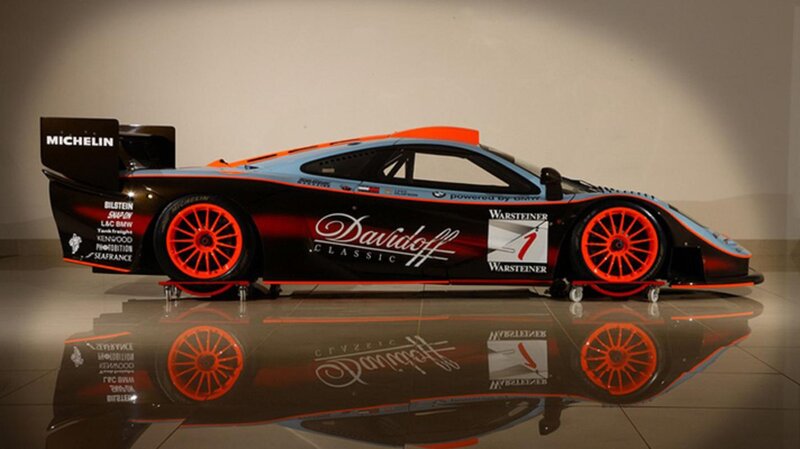 Race Car on Display — Black, Dramatic