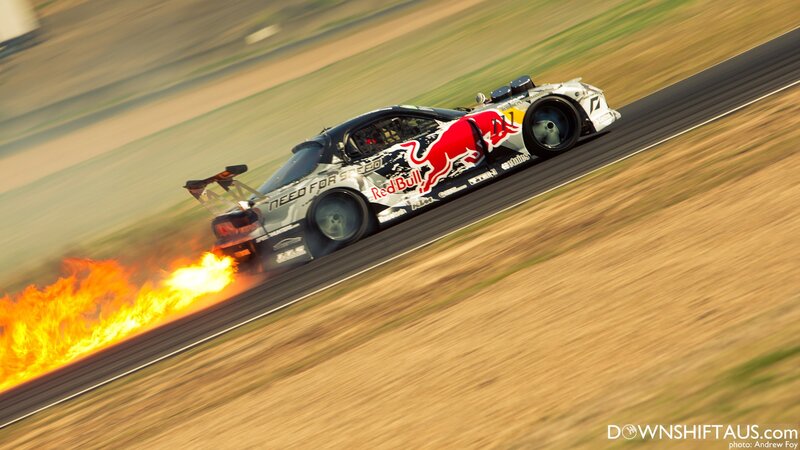 Race car on fire