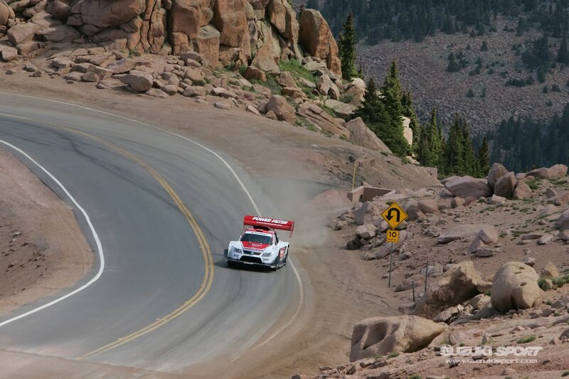 Race car on mountain road