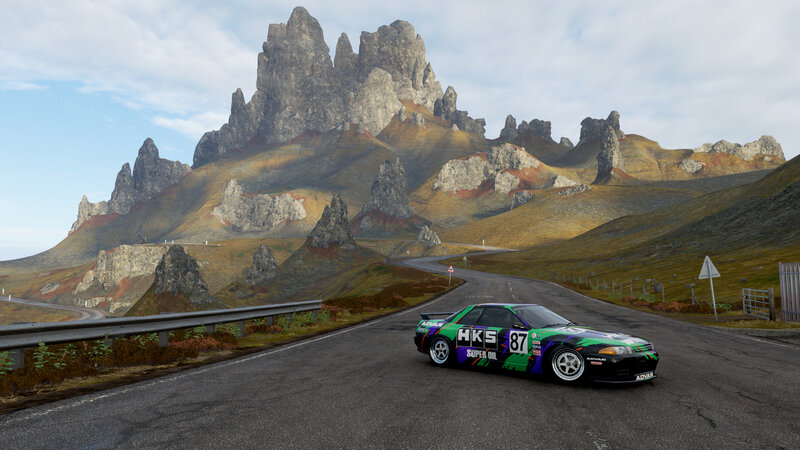 Race Car on Mountain Road — Green