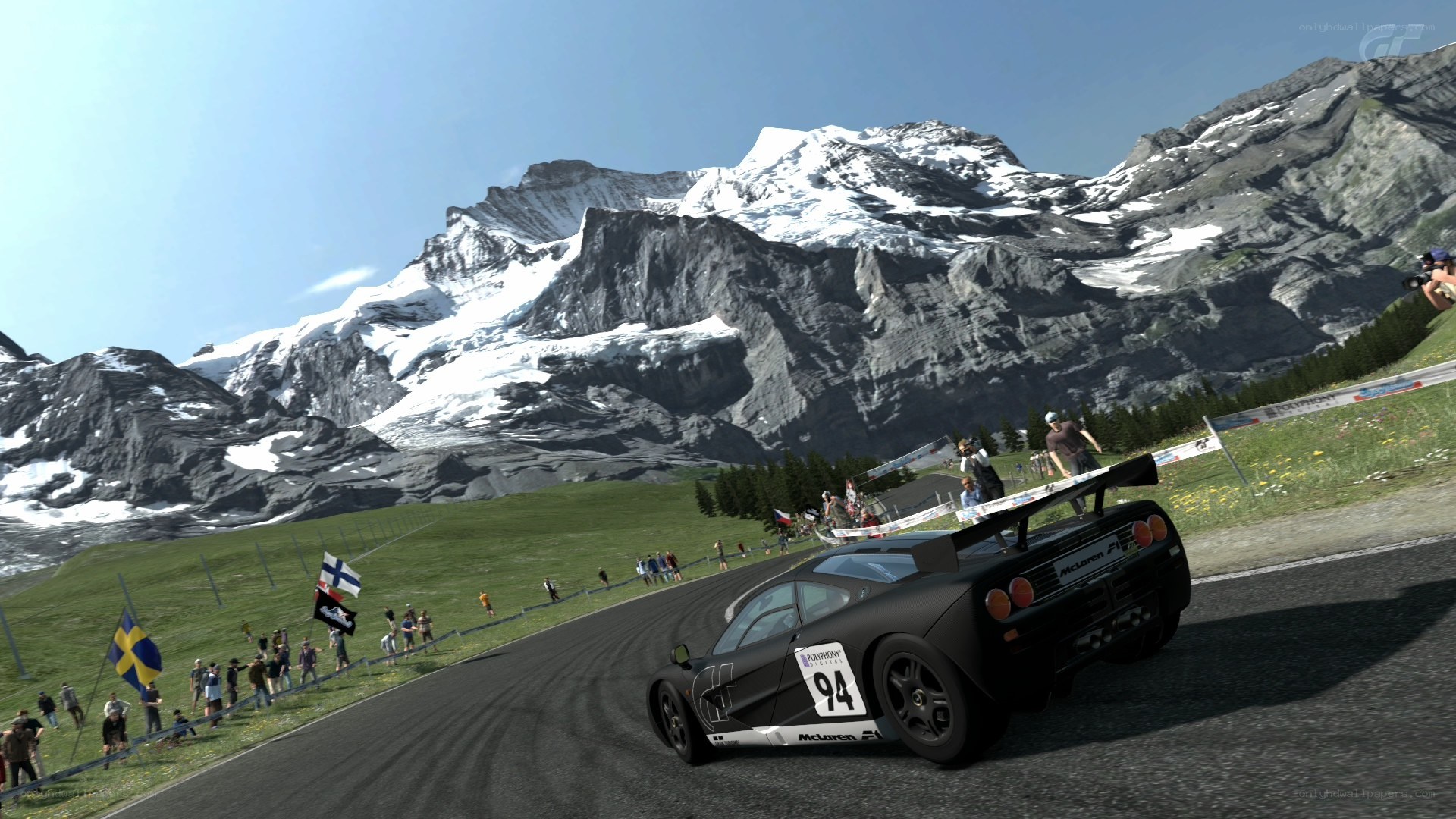 race car on mountain track