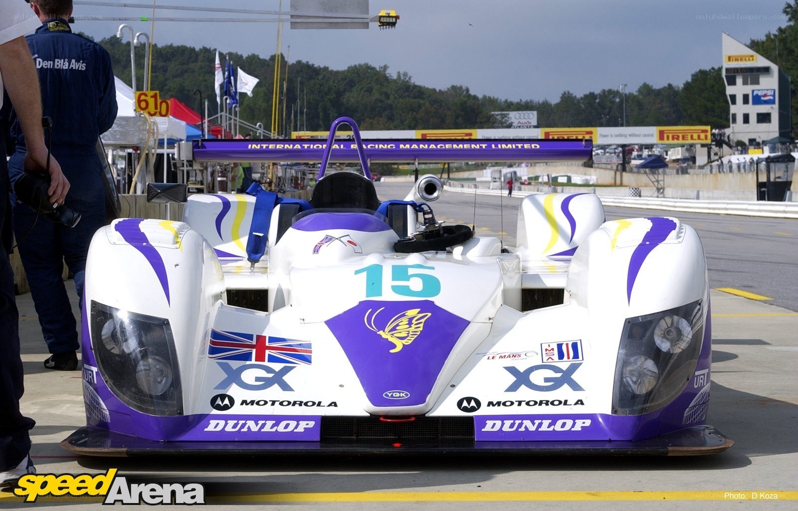 Race car on pit lane