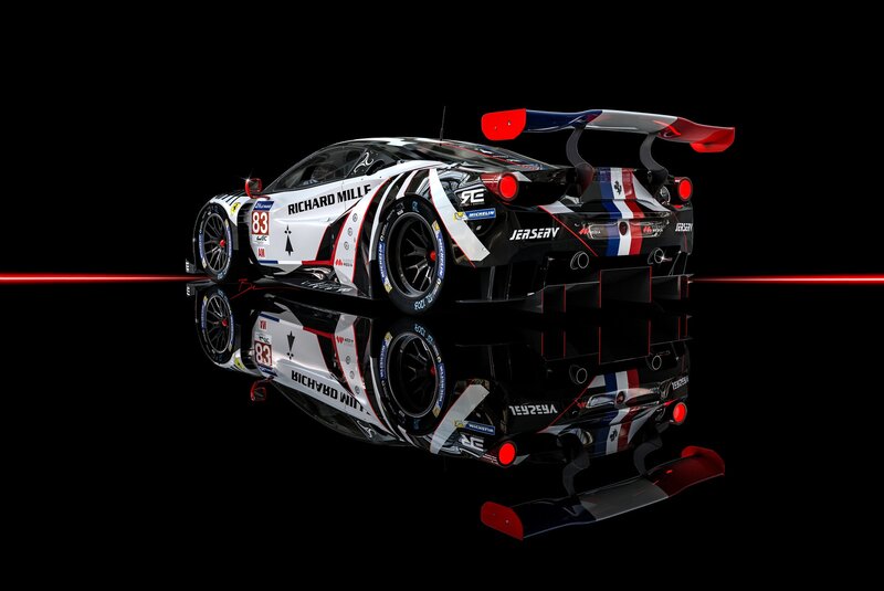 Race Car on Reflective Surface — Black