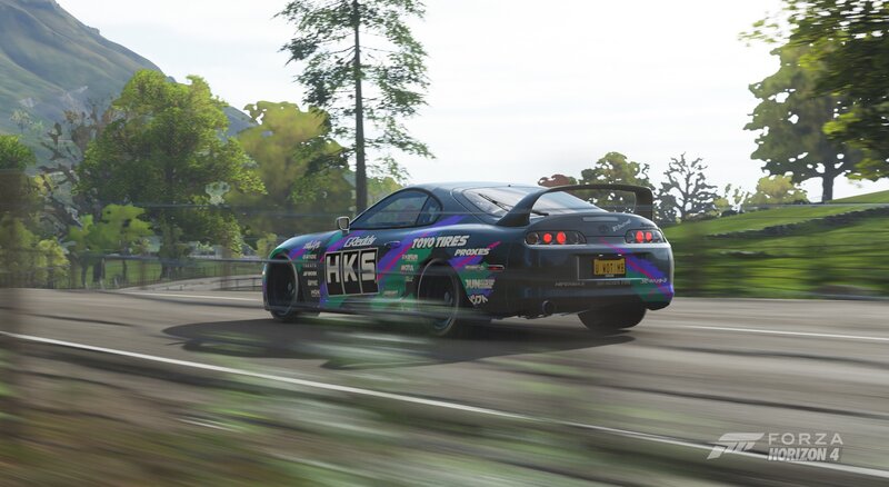 Race Car on Road — Black, Dynamic