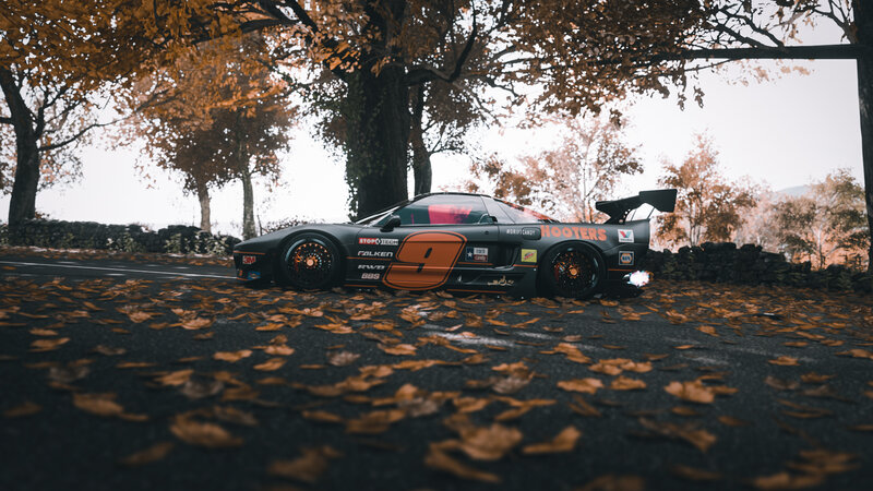 Race Car on Road — Black