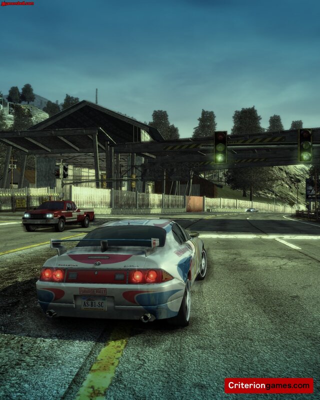 Race Car on Road — Gray, Dramatic